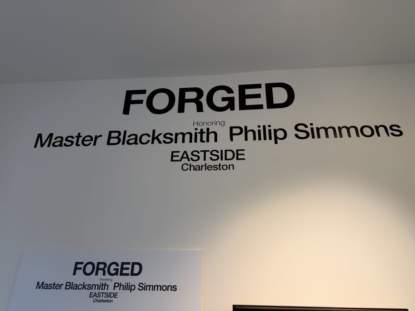 Text honoring Master Blacksmith Philip Simmons.