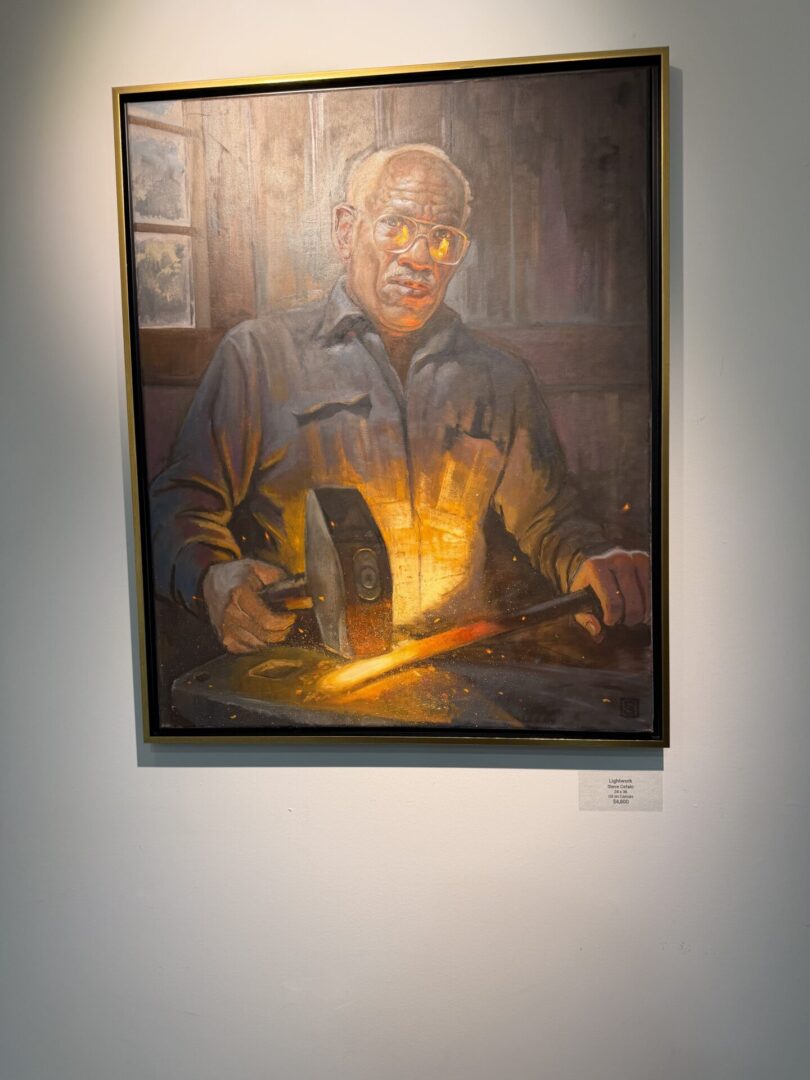 Portrait of a blacksmith at work.